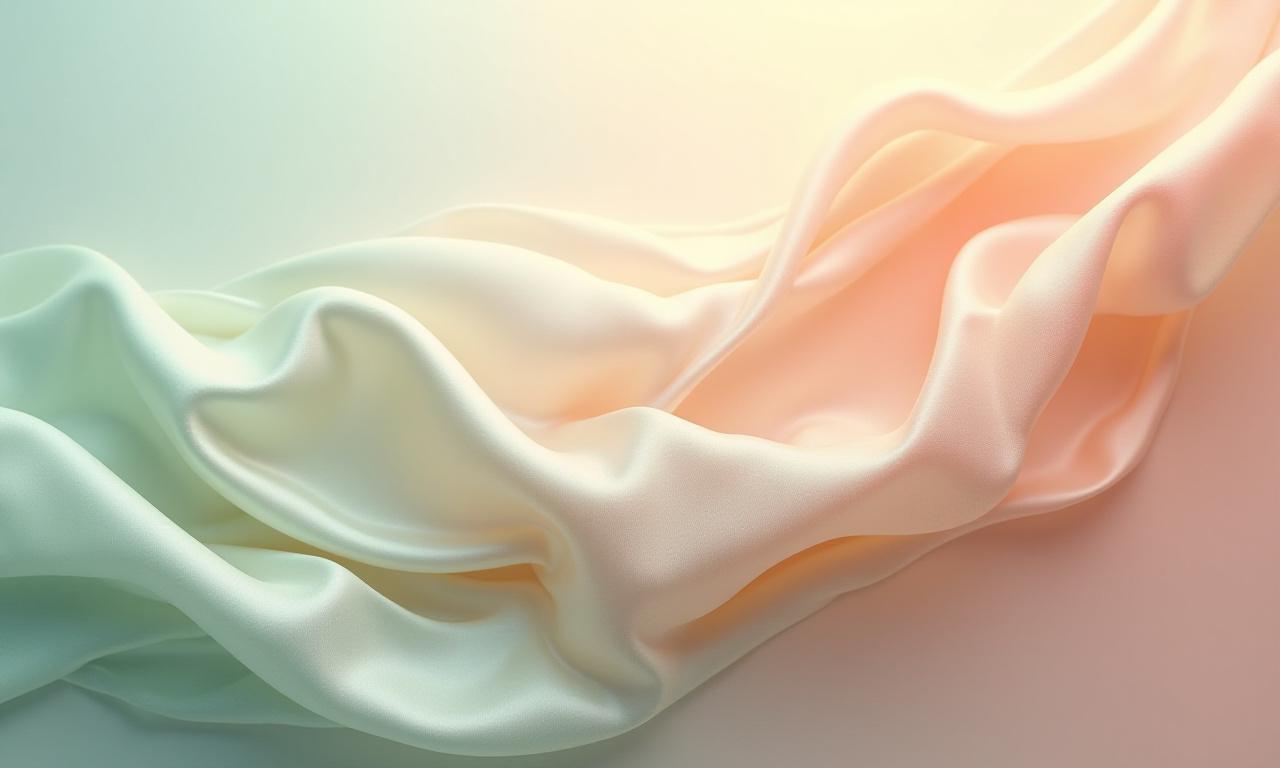 風になびく美しい日本のシルクの布地、様々な季節の色を帯びている